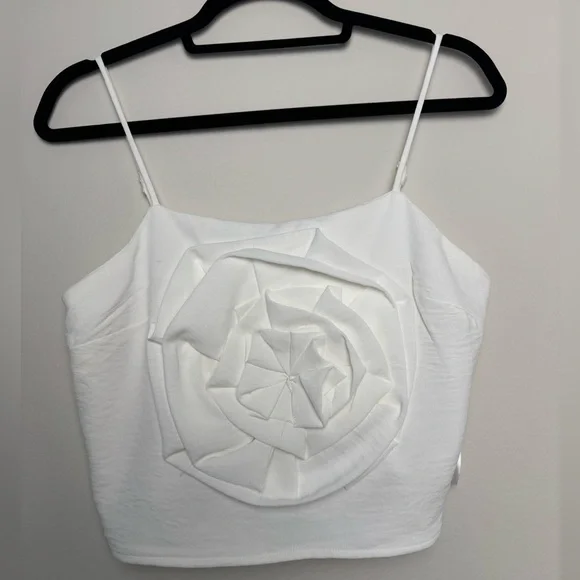 Top with 3D corsage in white Monteau, size L - Picture 7 of 11